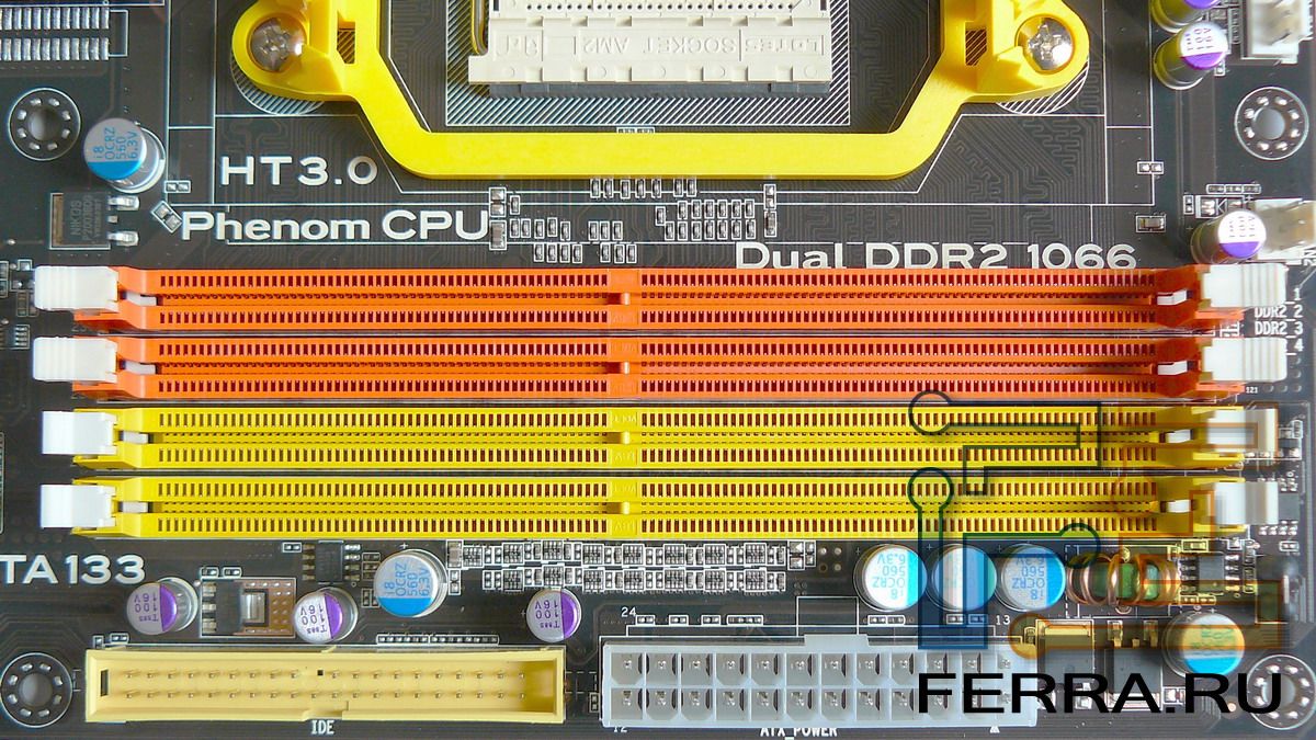 Количество слотов оперативной памяти. Слоты под оперативную память на материнской плате. Материнская плата слоты для оперативной памяти. Слот оперативной памяти ddr2. DDR слоты ОЗУ.